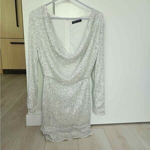 White/silver Sequin  Dress